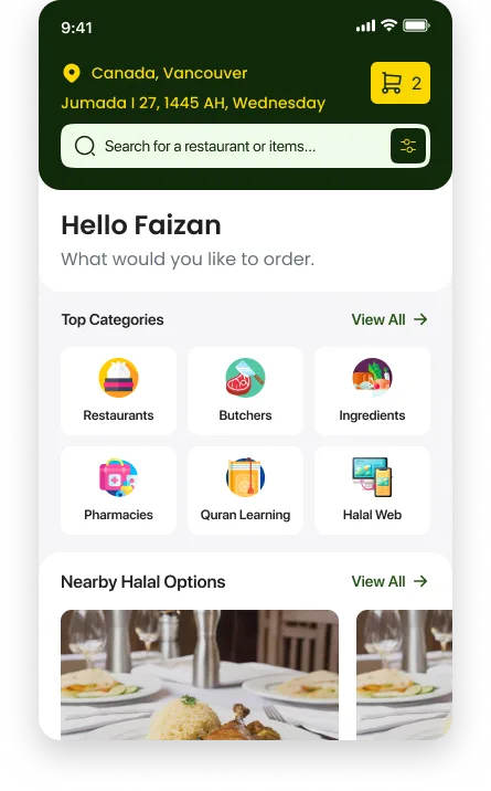 Halal Food App Design Showcase 2